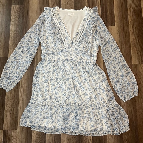 Sugar Lips Stop And Stare Floral Print Ruffled Mini Dress SZ L - Picture 7 of 16